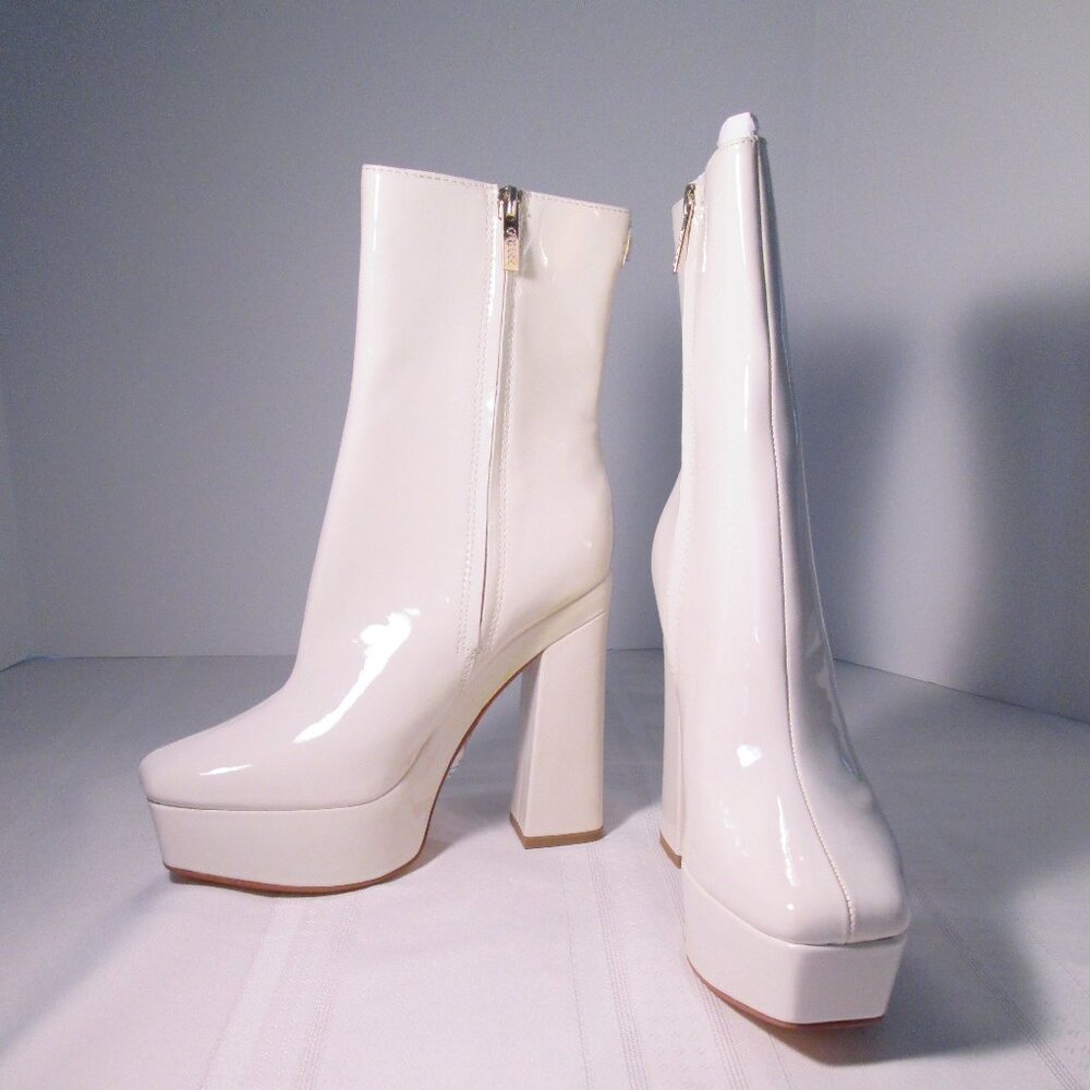 GUESS Ivory Byra Platform Block Heel Dress Booties Sz 6.5